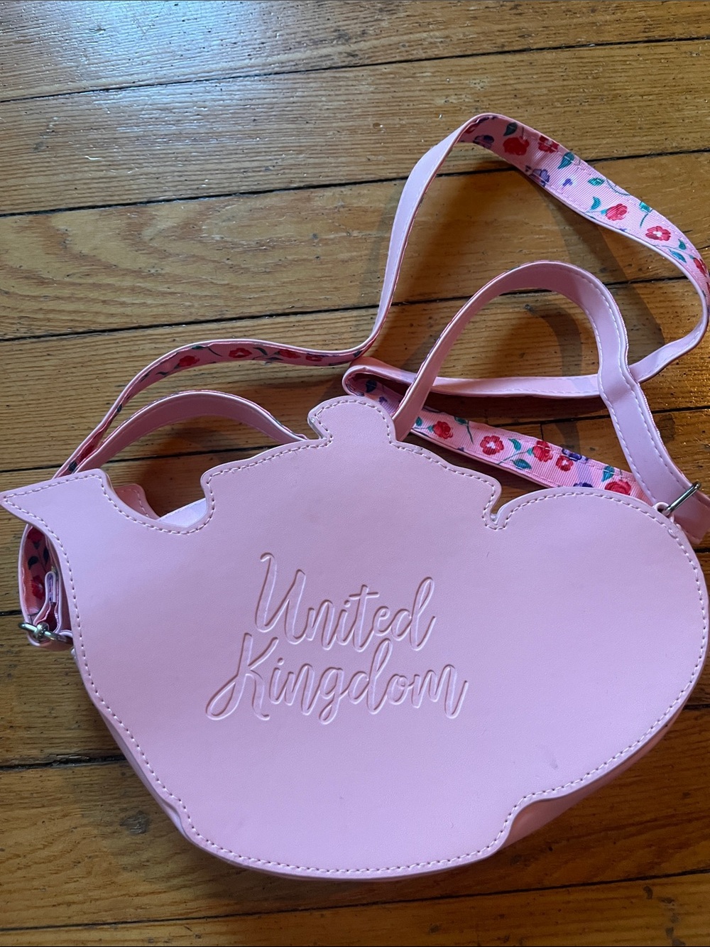 EPCOT UK Pink Teapot Crossbody Bag - "Fancy a Cuppa?" - Picture 4 of 5